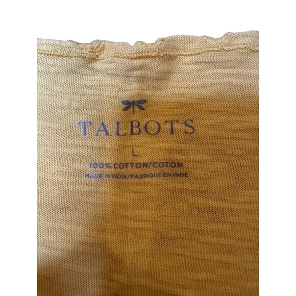 Talbots Cotton Yellow/Gold Tank Top Embellished with Embroidery Size Large EUC - Picture 2 of 4